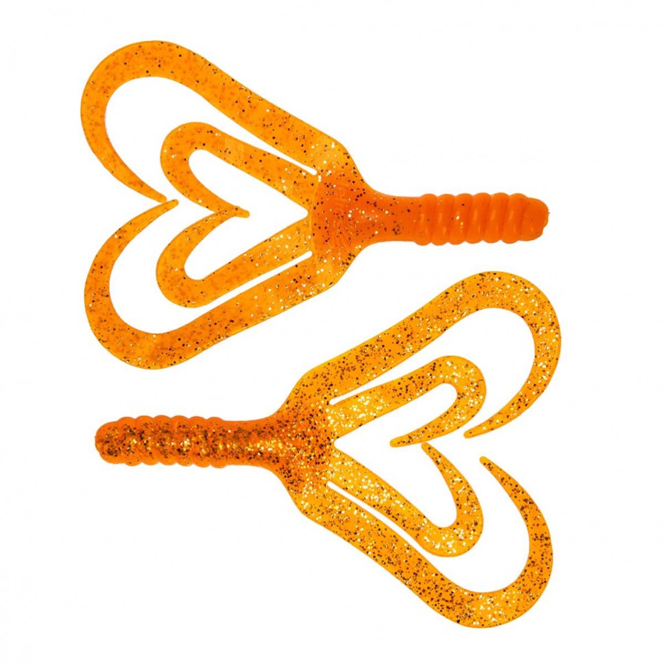 Твистер Helios Credo Four Tail 2,35"/6,0 см, цвет Orange & Sparkles 10 шт HS-20-022 , 